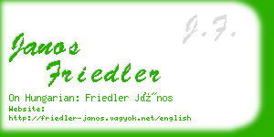 janos friedler business card